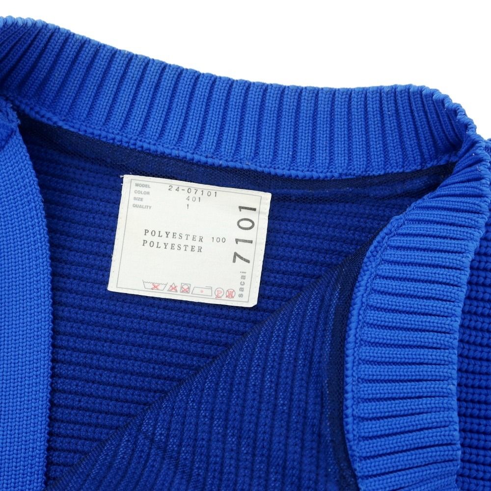 【中古】サカイ Sacai 2024年春夏 ローゲージ ポリエステル ダブルジップ ニットベスト ブルー【サイズ1】【レディース】 sacai - 【中古】サカイ Sacai 2024年春夏 ローゲージ ポリエステル