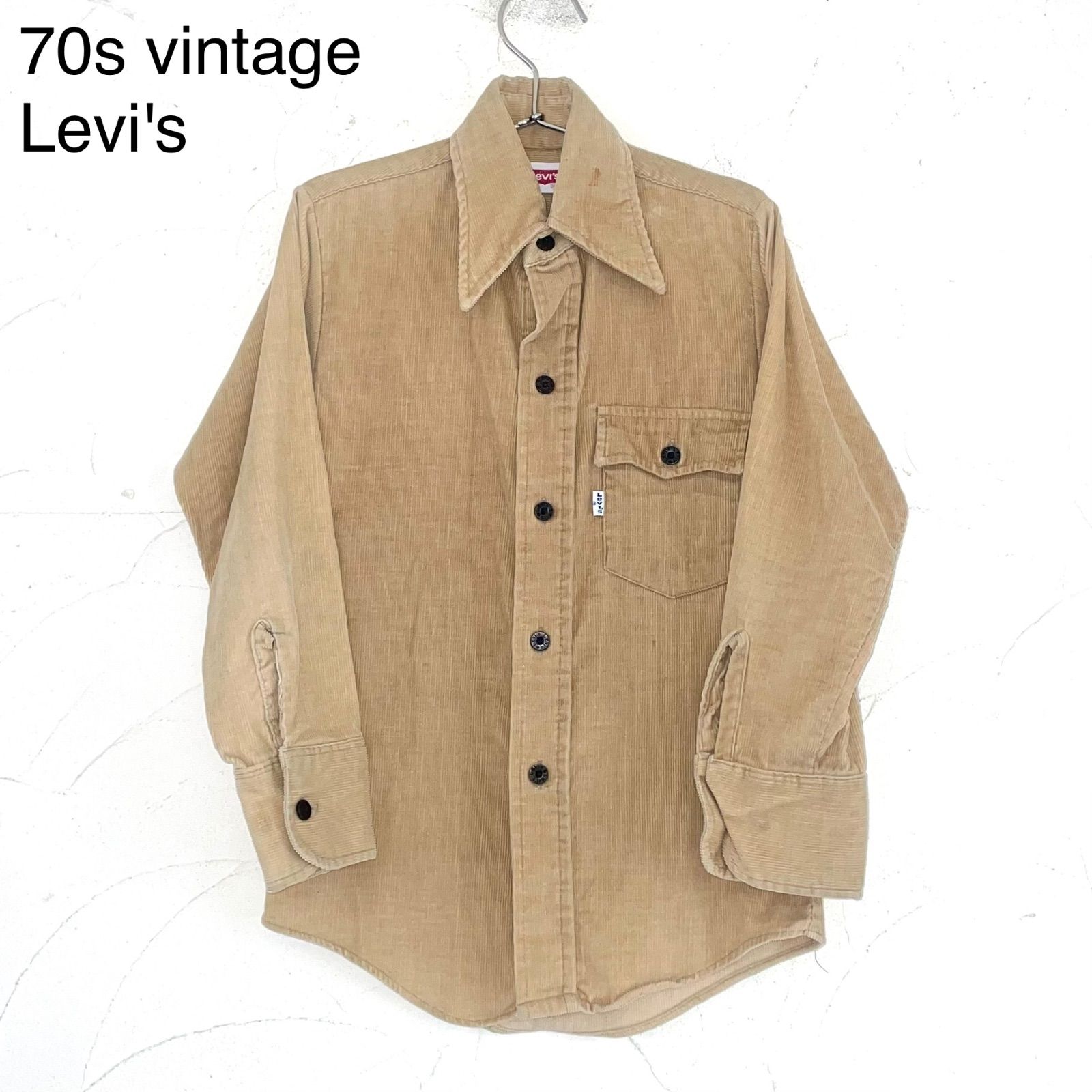 70s USA製 Levi´s コーデュロイ シャツ ブラウン 白タブ-