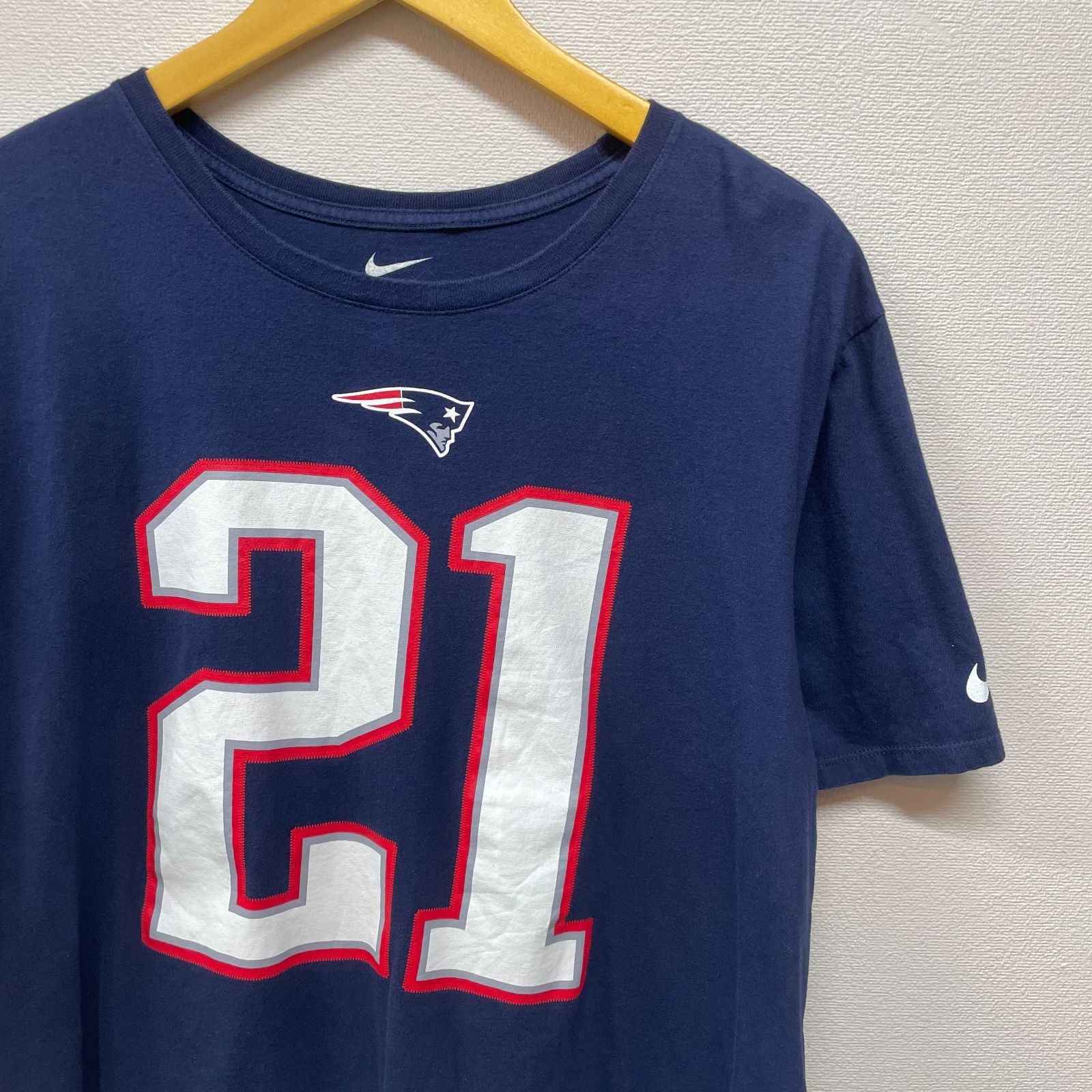 古着　XL　ナイキ　NFL　ニューイングランド・ペイトリオッツ 　Tシャツ　クルーネック 　紺