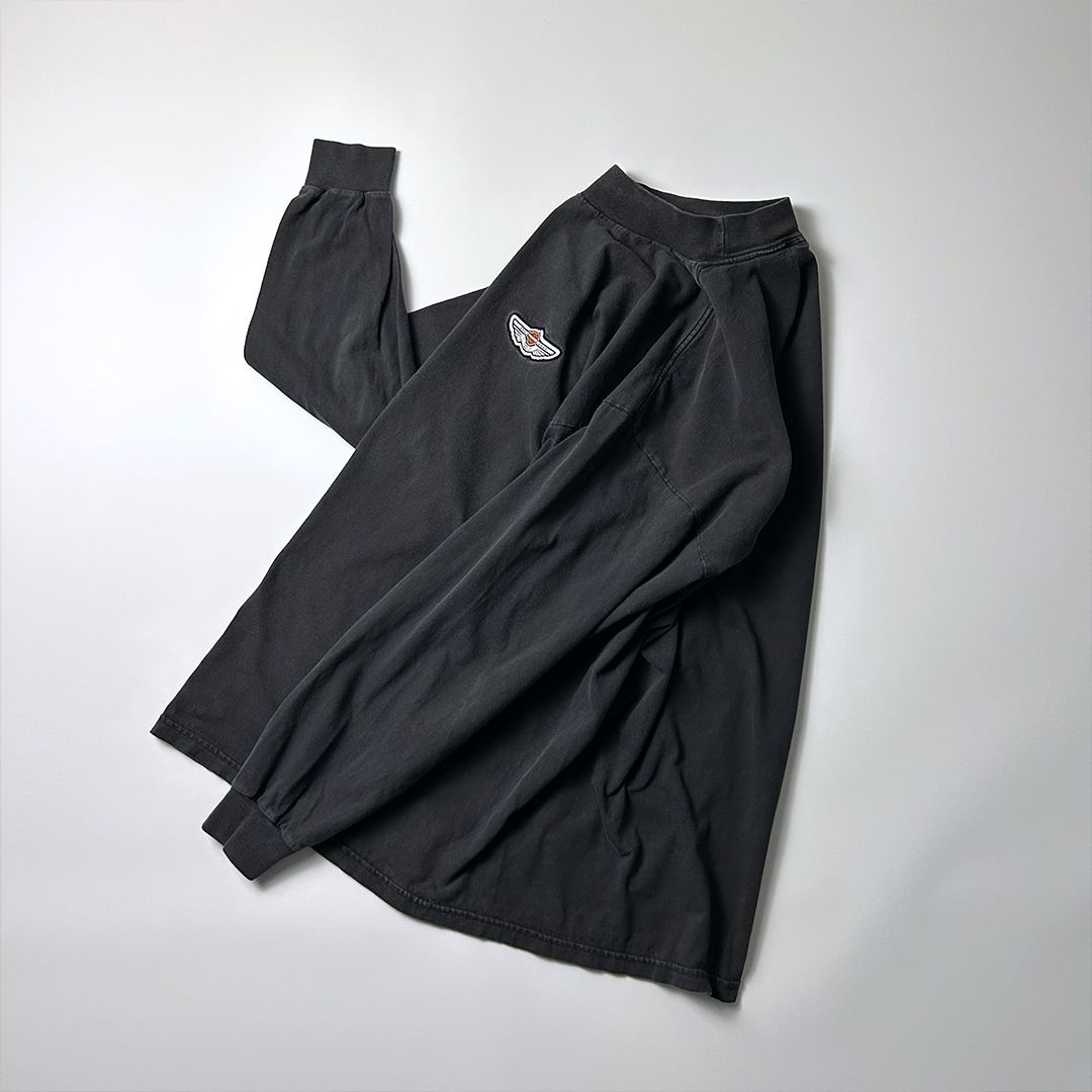 【USA製】鬼フェード Harley-Davidson ロンT ヴィンテージ Harley-Davidson ロンT XL ブラック 鬼フェード モックネック