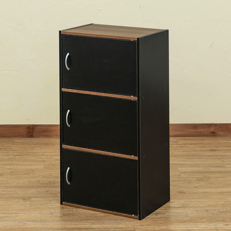 扉付きラック 3段 黒白セット 色違い ツートン 収納 ボックス 目隠し ブラック BK ホワイト WH S140 HMP-25BK 0.7 GRANZ 3段ラック 扉3枚 S140 HMP-25WH 0.7 GRANZ 3段ラック 扉3枚