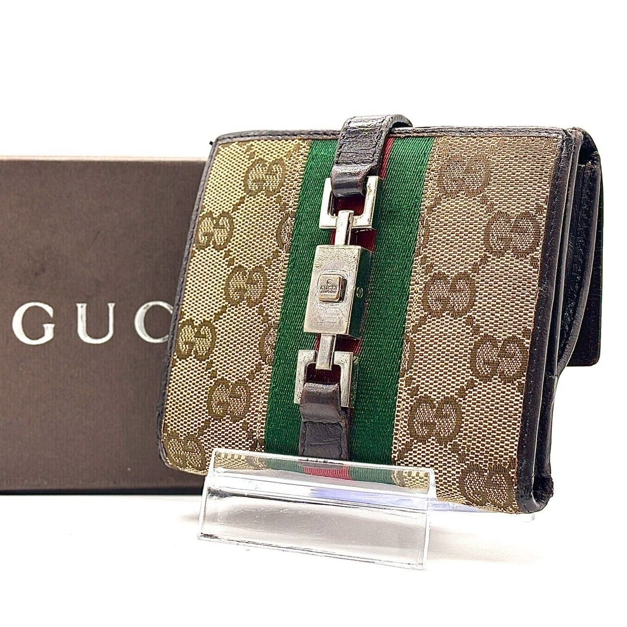 卸売 佇まいで語るセンス】 GUCCI ジャッキー金具 2つ折り財布 グッチ 小物