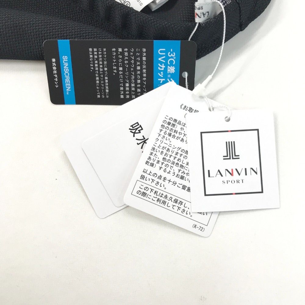 サイズ：L LANVIN SPORT ランバン スポール VLN0216H3 メッシュ切替 レギンスパンツ ストライプ柄 ネイビー系 [240101454594] ゴルフウェア レディース ストスト サイズ：L LANVIN SPORT ランバン スポール VLN0216H3 メッシュ