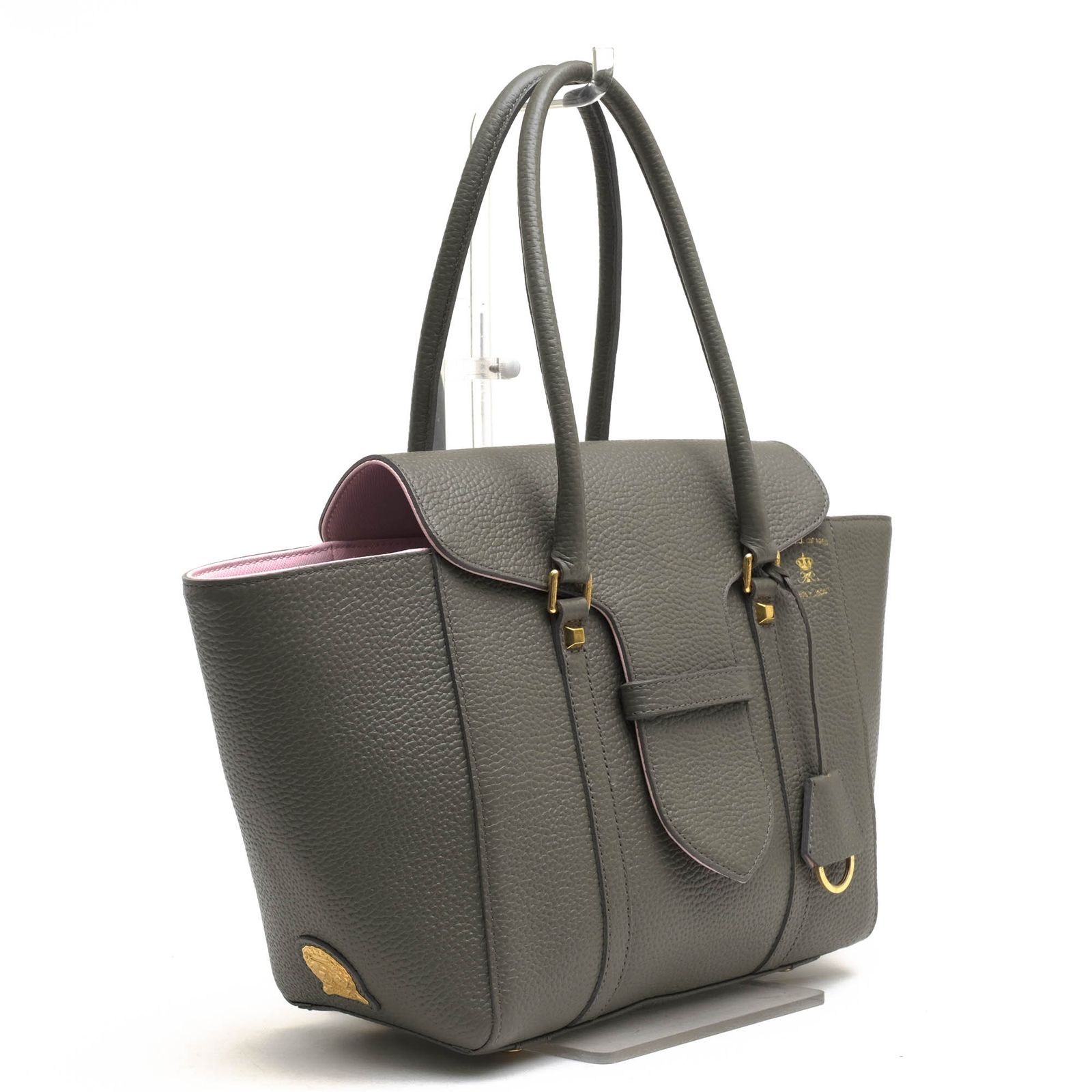 ADMJグレー レザー トートバッグ