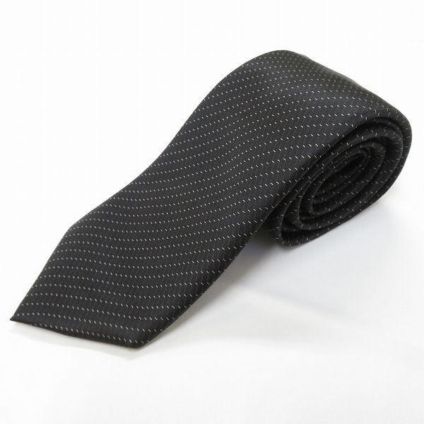 美品ブリオーニネクタイ ae ブリオーニ Brioni ネクタイ 黒系 グレー 総柄 レジメンタル
