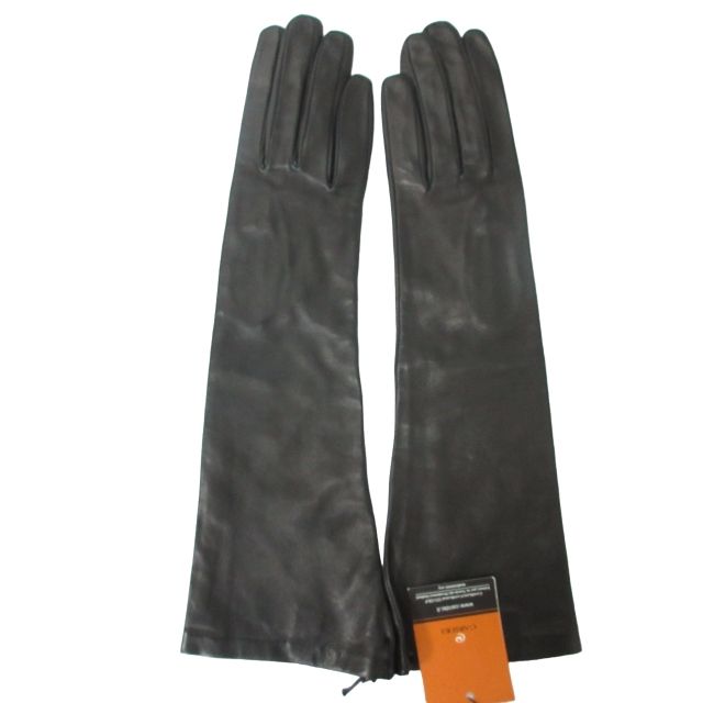 CARIDEI カリデイ レザーグローブ ロング手袋 イタリア製 黒 ブラック