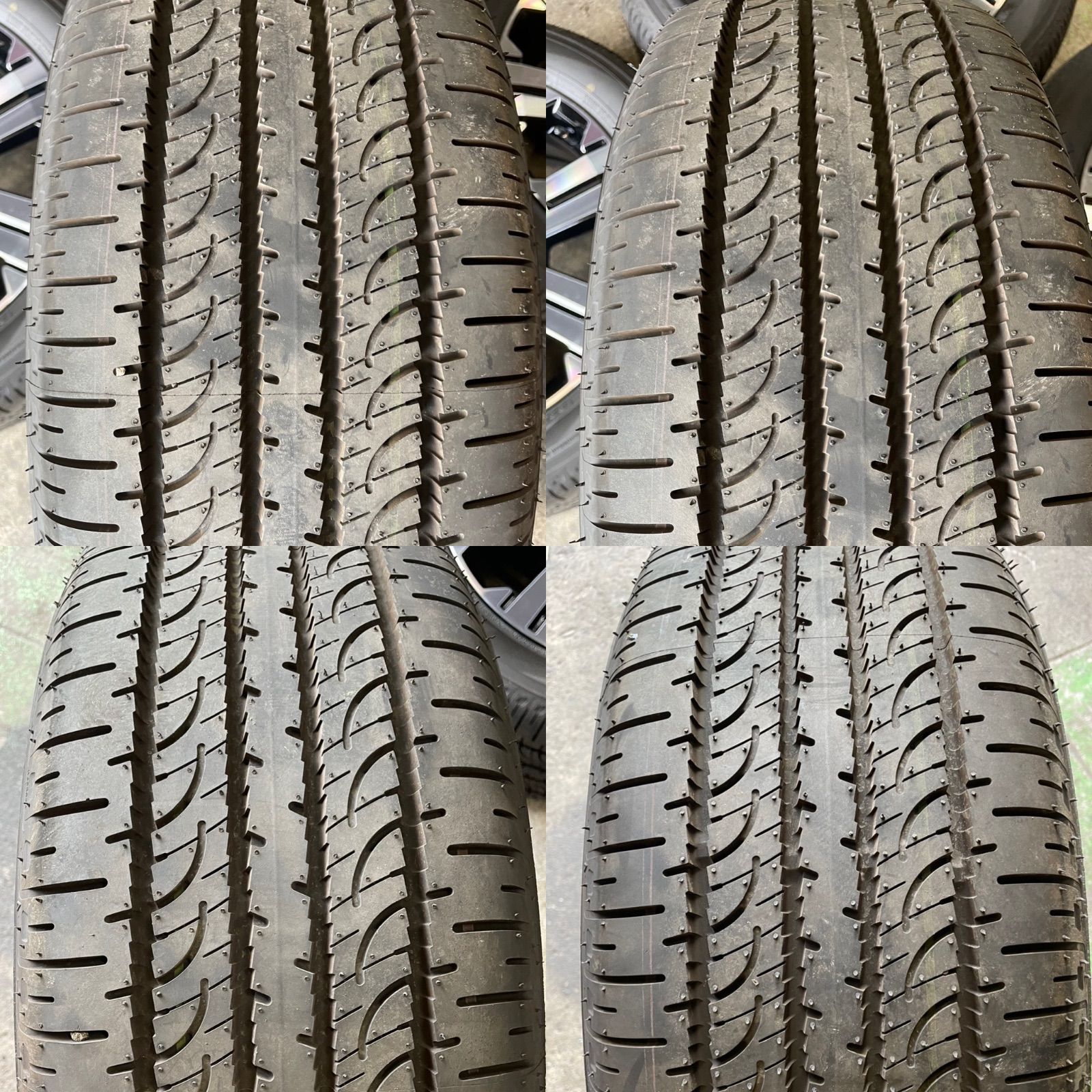 中古美品 ミツビシ デリカ D:5 純正 18×7.0j+38 5/114.3 ヨコハマ ジオランダーSUV G055 225/55R18 新品イボ付タイヤホイール4本セット MITSUBISHI D5 ENKEI製 エンケイ