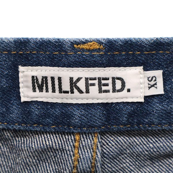 ミルクフェド 切替 ワイド デニムパンツ XS ブルー MILKFED