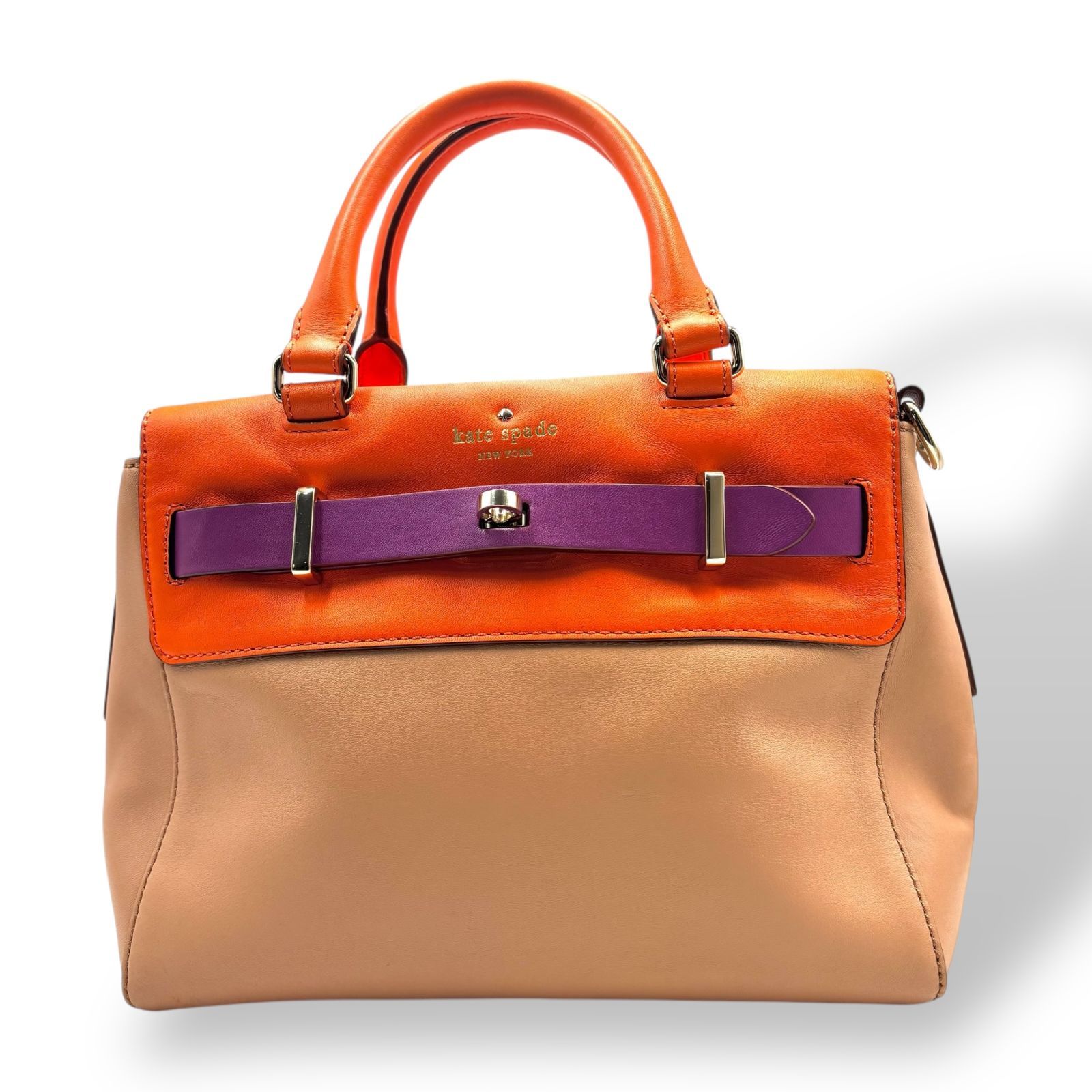 kate spade ケイトスペード ハンドバッグ ショルダーバッグ 2way レザー ブラウン オレンジ 248155476 R541 - メルカリ