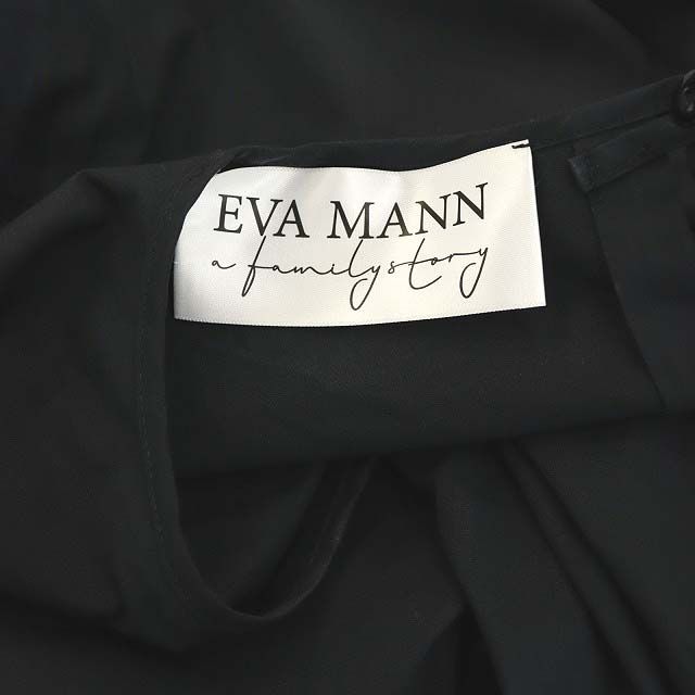 エヴァマン EVA MANN リボンスリーブブラウス プルオーバー 長袖 36 黒