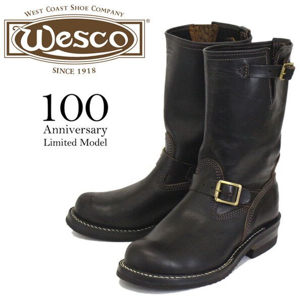 限定 WESCO (ウエスコ) 100th Anniversary Model CENTURY BOSS センチュリー ボス ホースハイド レザーブーツ BLACK BS85 E US7.5E-約25.5cm