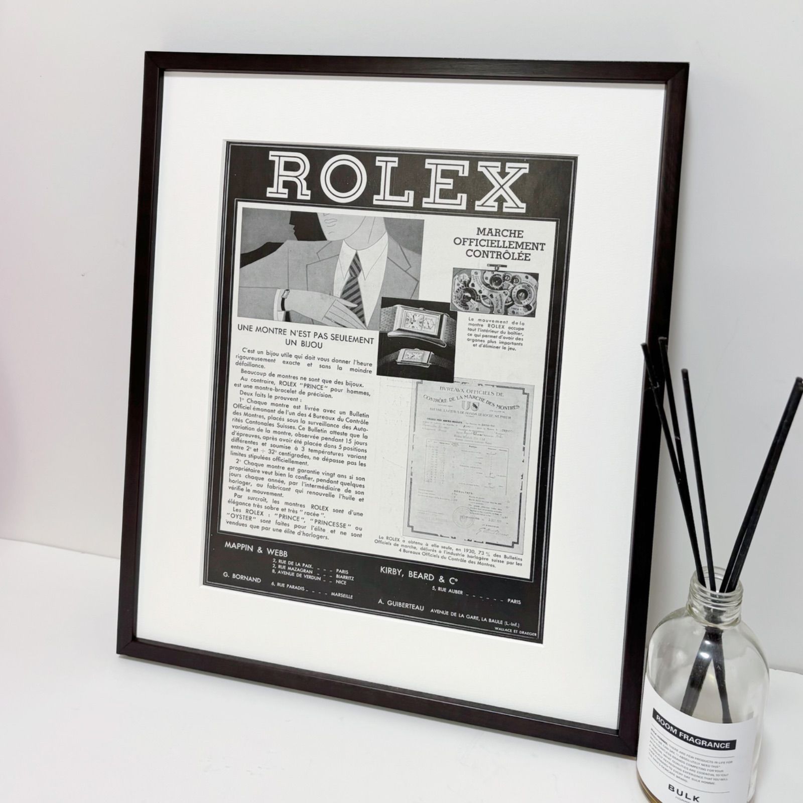 1932 広告 Rolex ロレックス ポスター ヴィンテージ アートポスター フレーム付き 額縁 インテリア モダン おしゃれ かわいい 壁掛け ポップ レトロ モノトーン