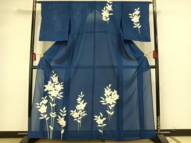 平和屋着物○訪問着 草花文 黒地 正絹 逸品 AAAY1902ck