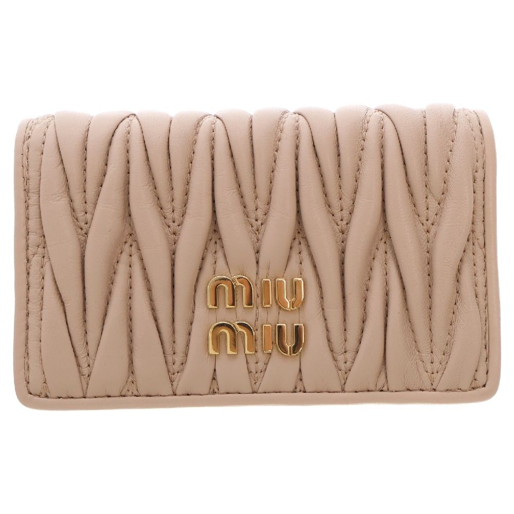 MIUMIU ベージュ ブラック レザー 名刺入れ カードケース