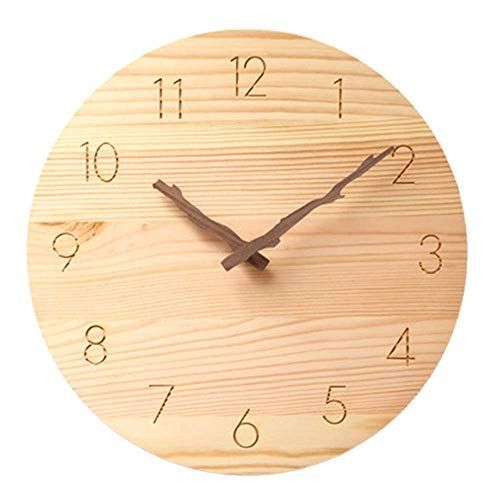 Saytay 掛け時計 壁掛け 時計 掛け時計おしゃれ 木製枝型指針 天然木