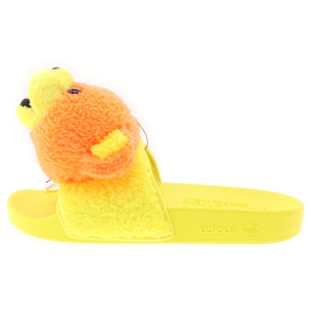 adidas (アディダス) ×JEREMY SCOTT ADILETTE TEDDY ORANGE ジェレミースコット アディレッタ テディ サンダル オレンジ US9/27.5cm Q46582