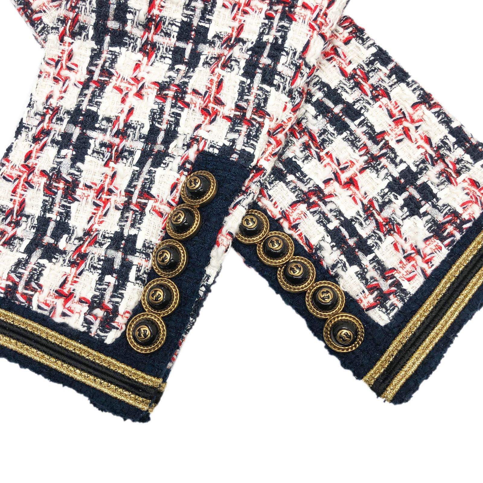 GUCCI グッチ Multicolor Patch Tweed Check Jacket マルチ