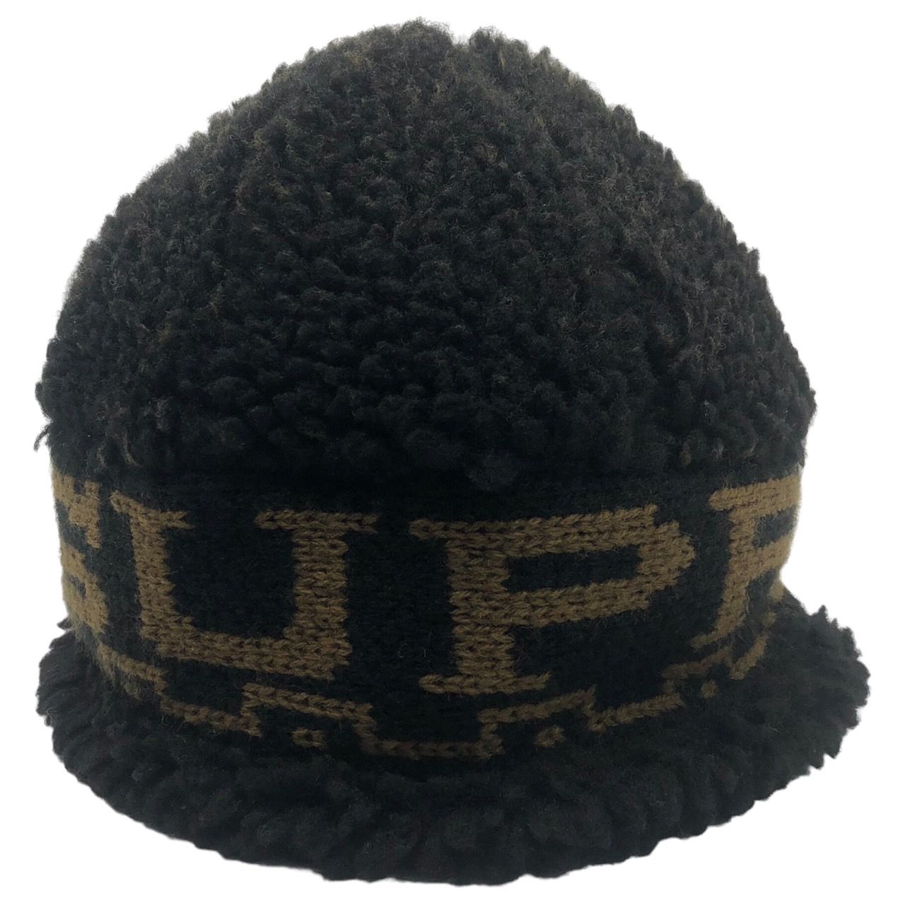 23FW Supreme Sherpa Logo Beanie Black（Supreme Sherpa Logo