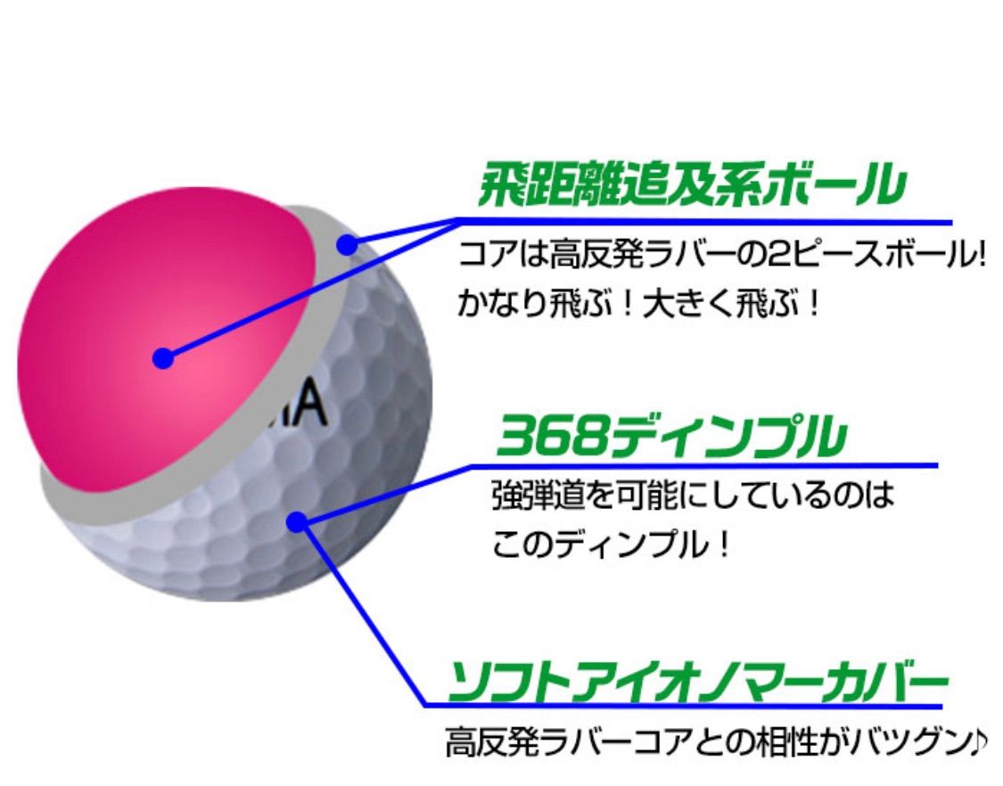 日本製 2ウェイ HONMA 新品ゴルフボール 2ダース24個