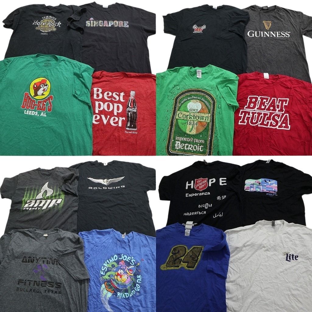 古着卸 まとめ売り 有名企業 半袖Tシャツ 16枚セット (メンズ XL /2XL /3XL ) コカ・コーラ ハードロックカフェ バッキーズ MT3613