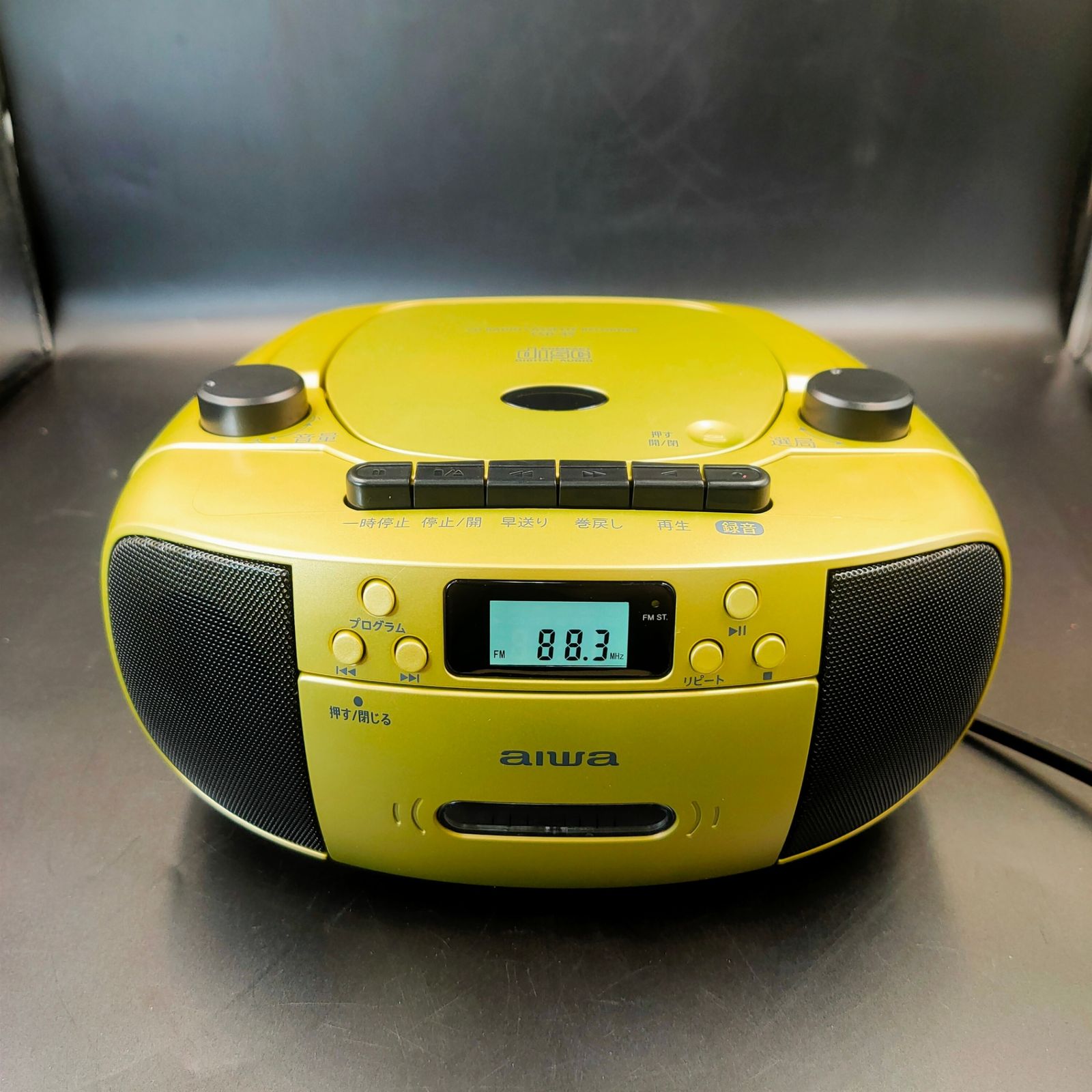 動作品 アイワ aiwa CSD-45 ラジカセ ゴールド AM FM 説明書 外箱あり