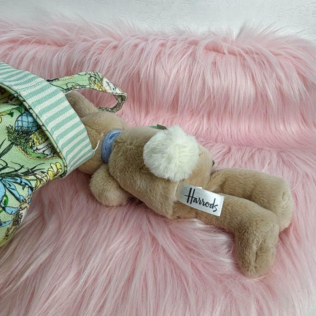 英国 Harrods ハロッズ バニー 花畑バッグ入り うさぎ