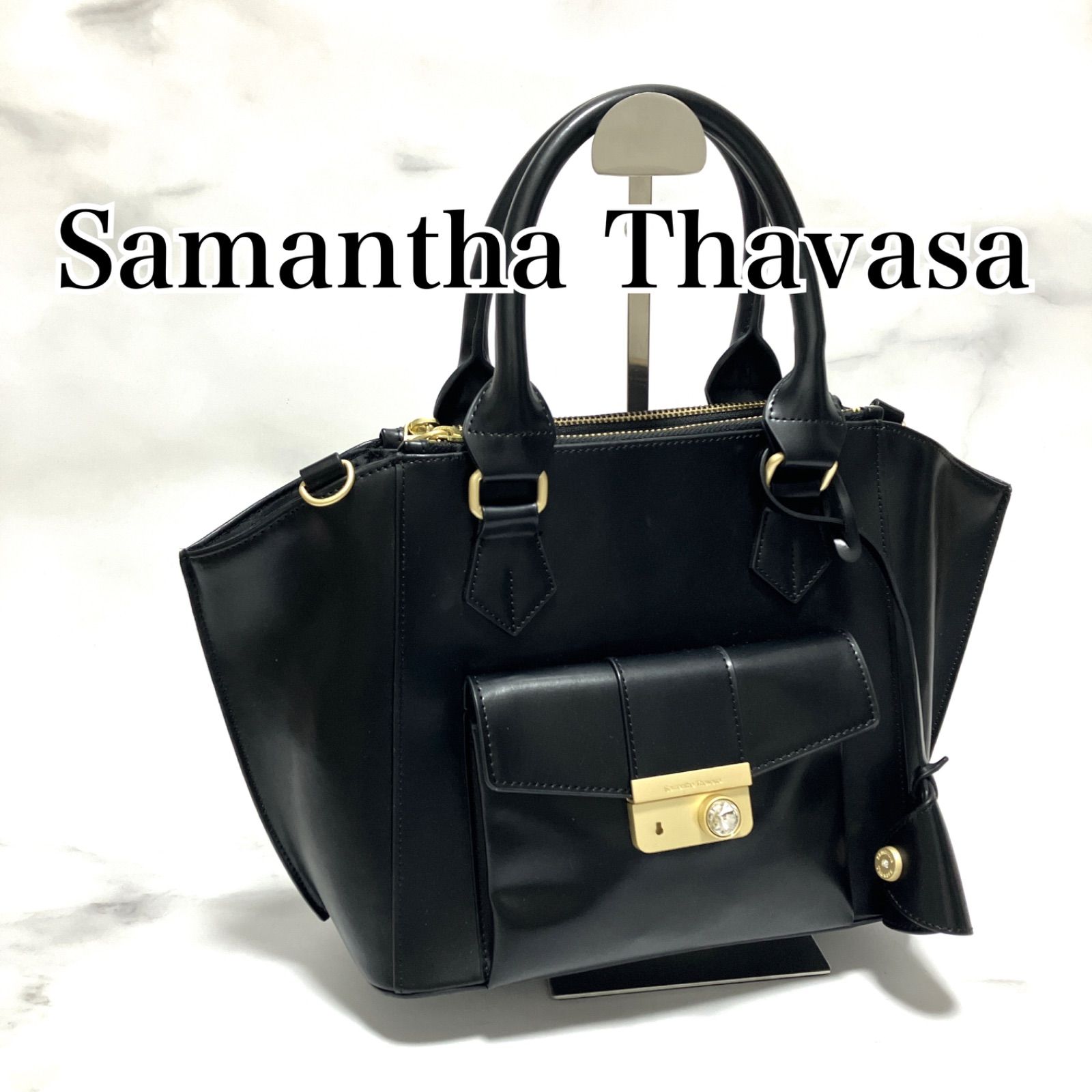 2wayバッグ Samantha Thavasa ブラック ゴールド - バッグ