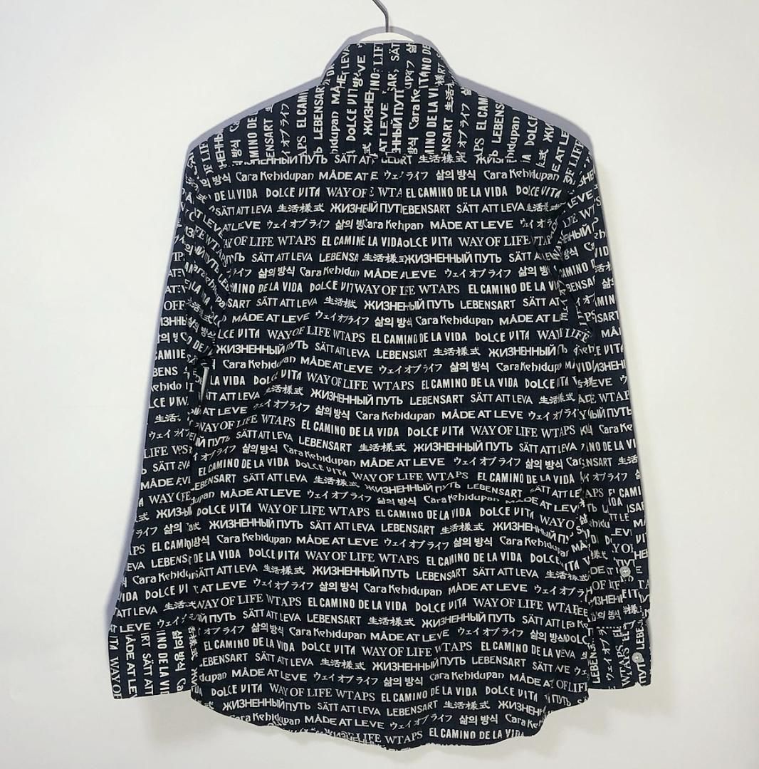 即完 WTAPS ダブルタップス 16SS TEXTILE 総柄 文字 シャツ