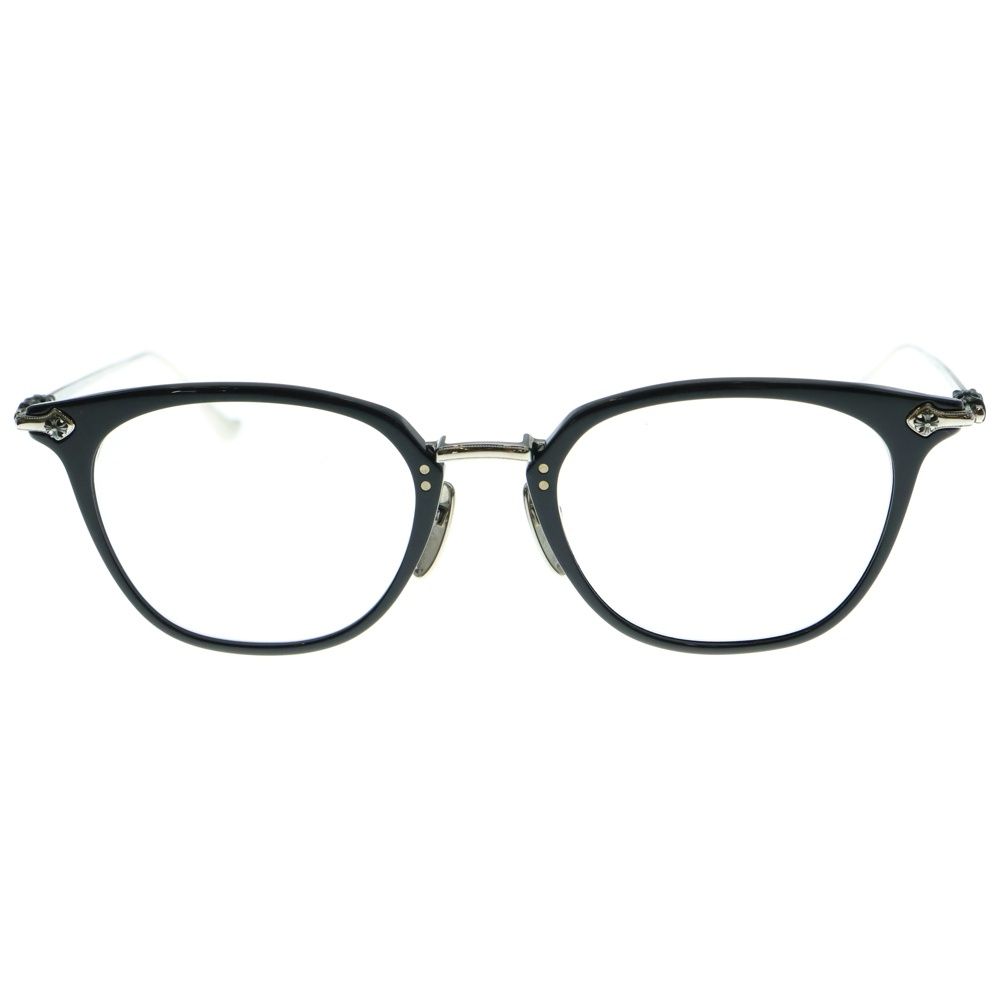 CHROME HEARTS クロムハーツ SHAGASS シャガス クロステンプル ウェリントンフレーム クリアレンズ メガネ 眼鏡 アイウェア ブラック