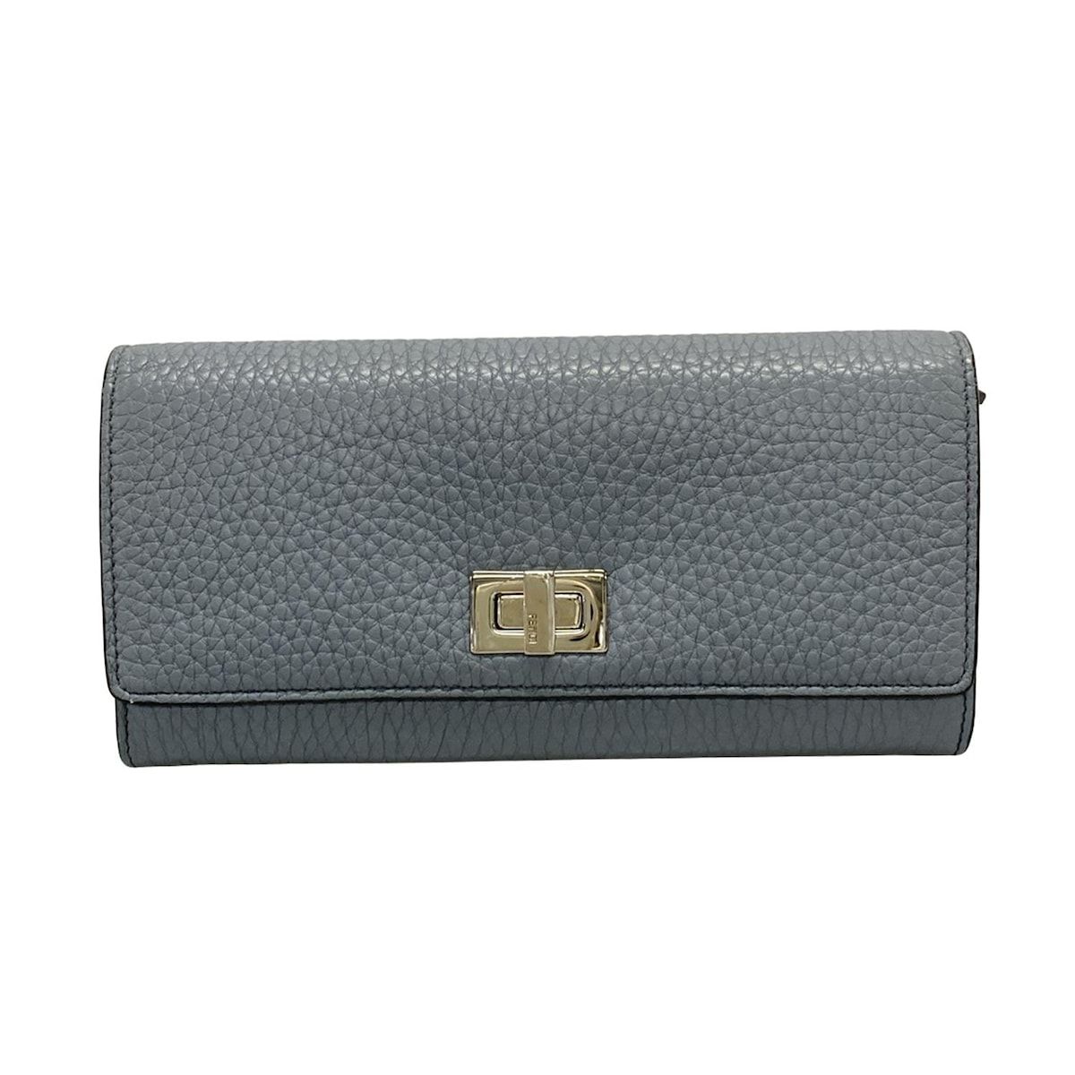 FENDI フェンディ 長財布 ピーカブー 8M0427 グレー レザー