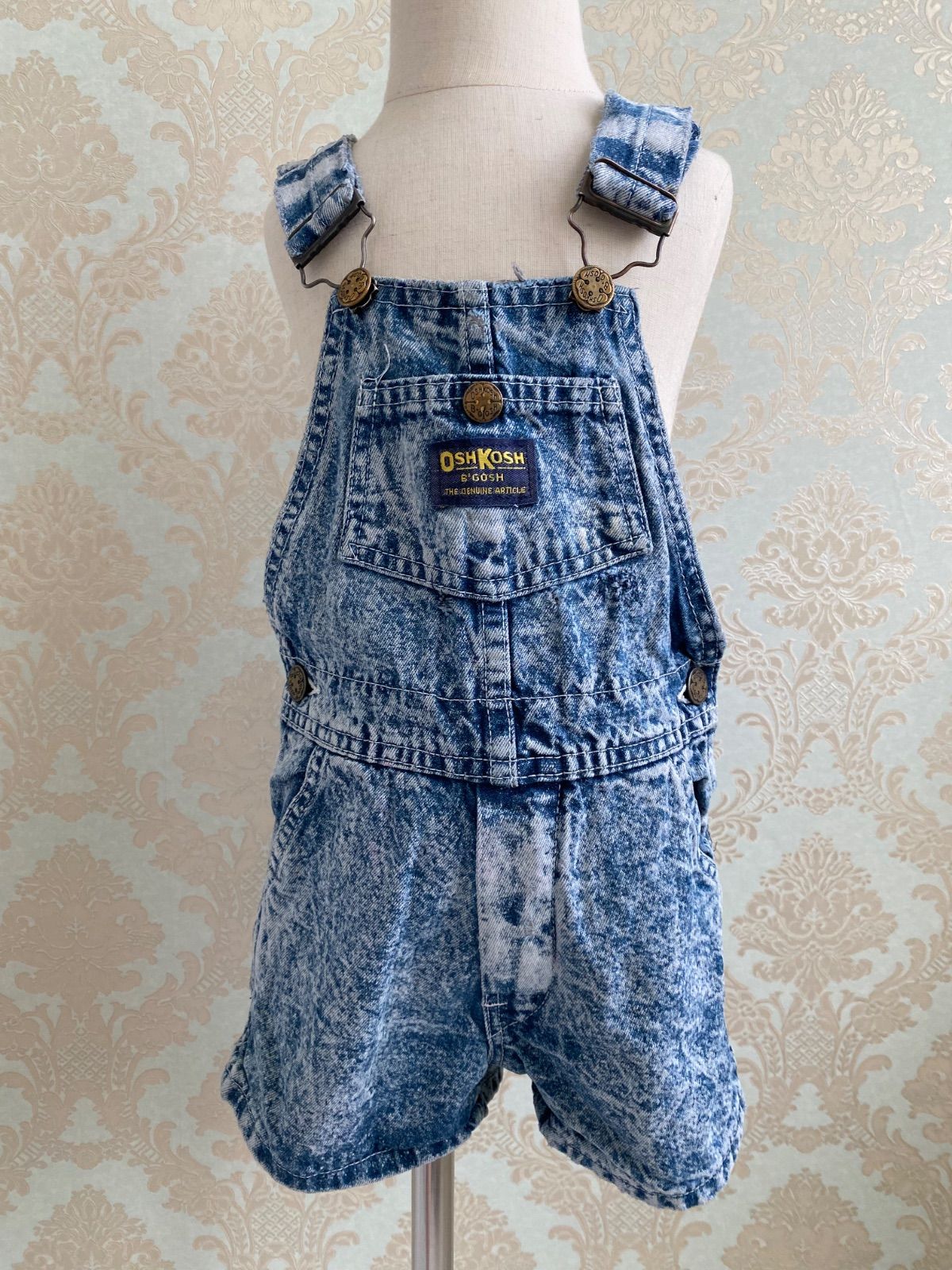 ヴィンテージ OSHKOSH オシュコシュ ショートオール Size 100】vintage USA製 オシュコシュ アシッドウォッシュ