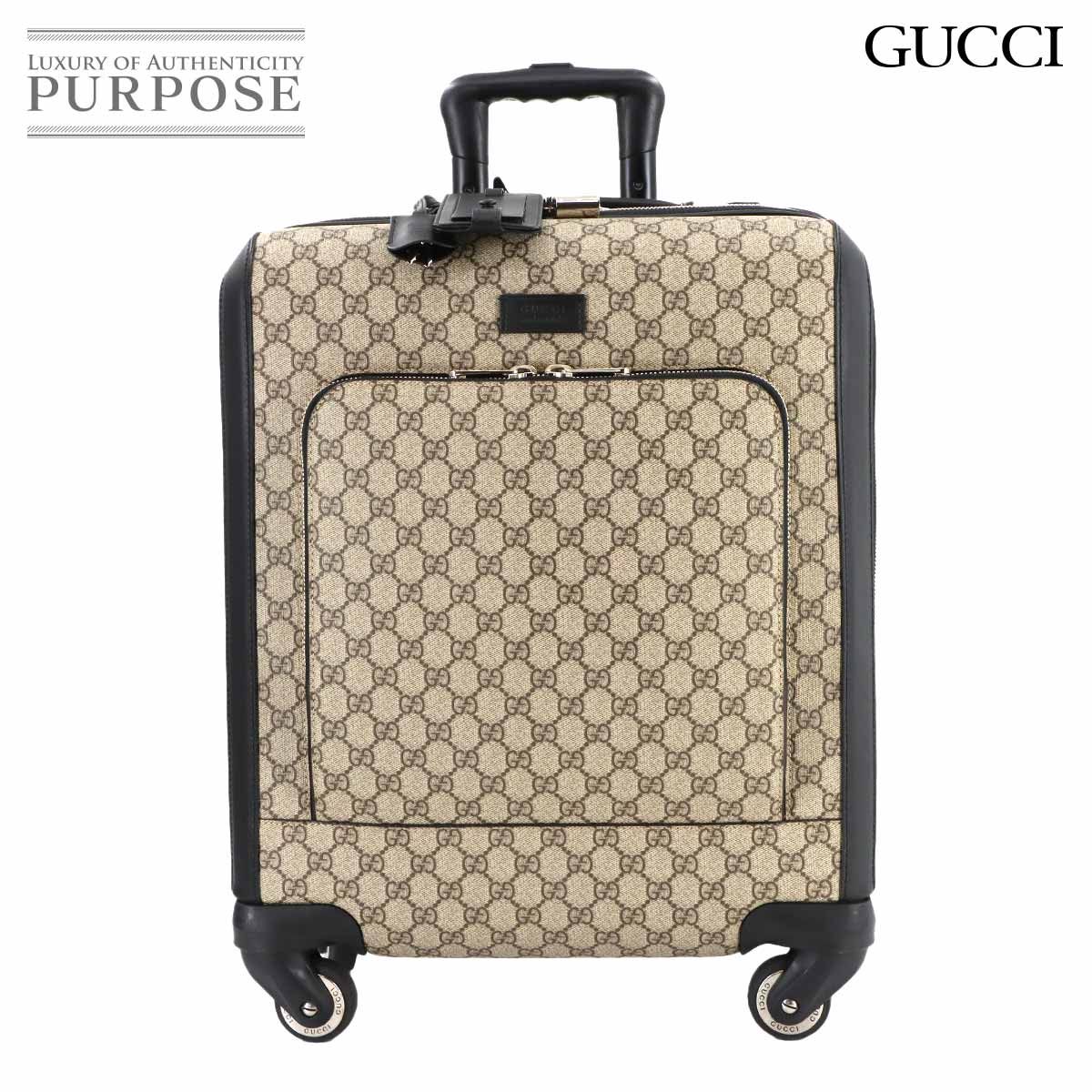 グッチ GUCCI GGスプリーム キャリー バッグ スーツケース PVC レザー ベージュ ブラック 451003 90278163
