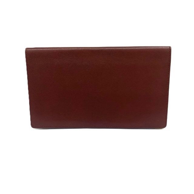 カルティエ 二つ折り札入れ マスト ボルドー カーフ 中古 メンズ チケットケース 小切手ケース Cartier 極美品カルティエ マストライン ボルドー 二つ折り財布 カーフスキン