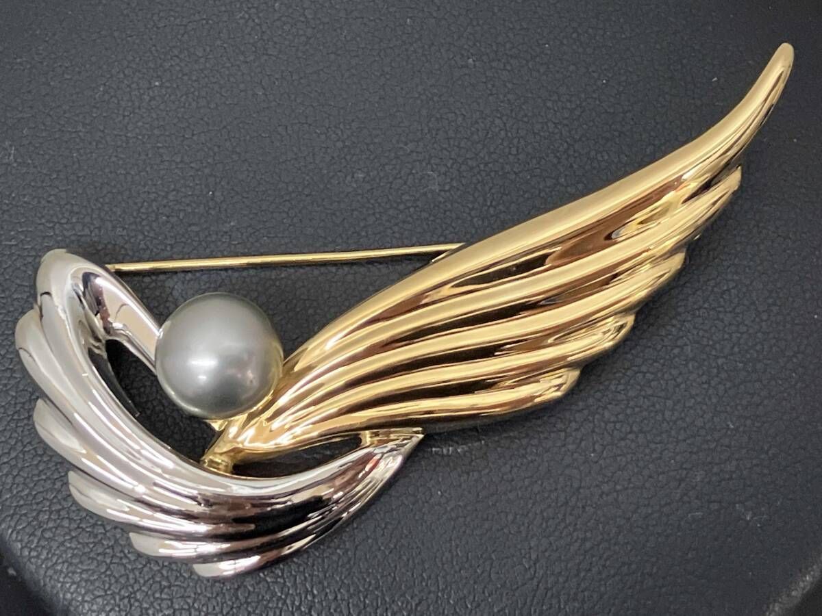デザインブローチ Pt900 K18 総重量約7.7g