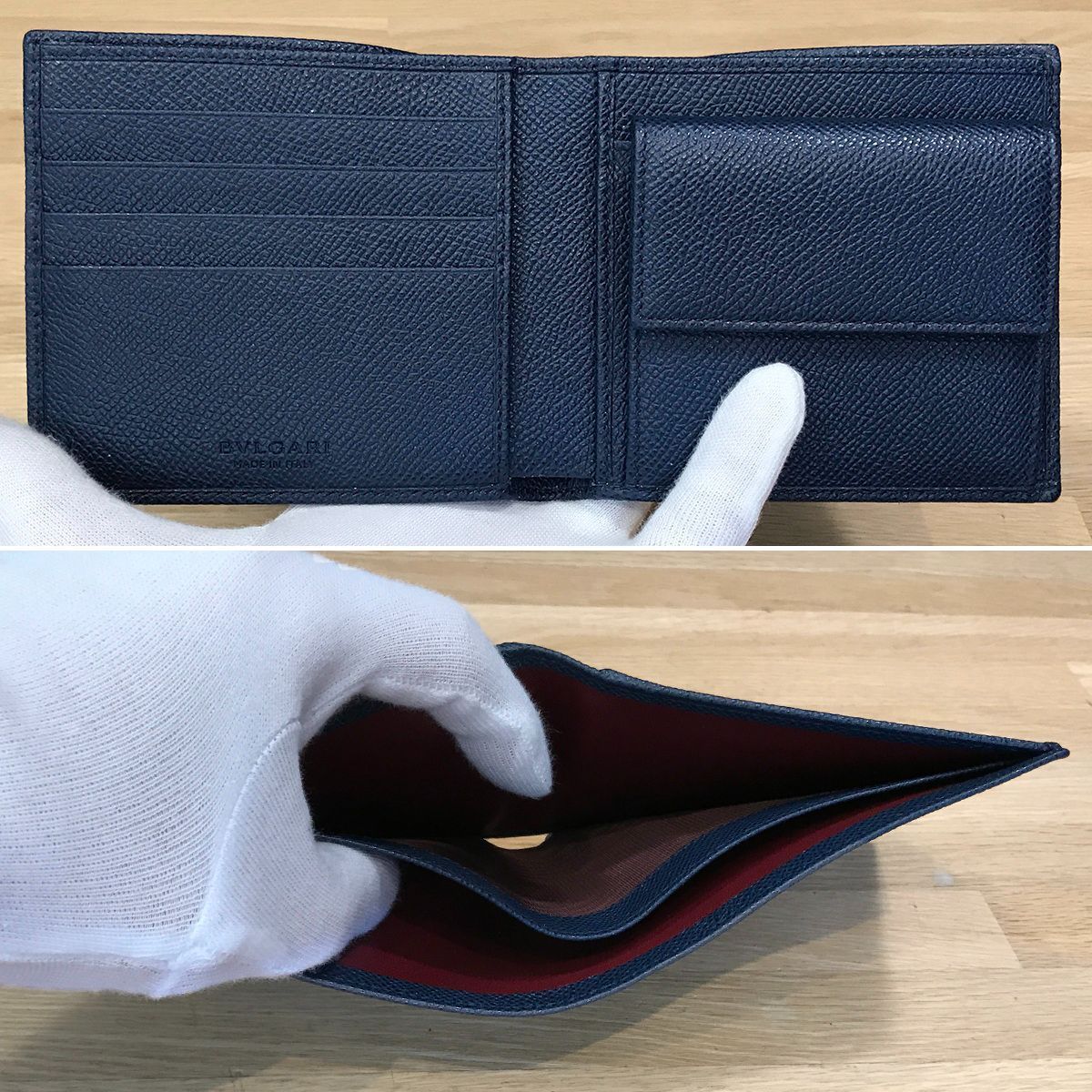 ぴー様の 新品未使用 ブルガリ 2つ折り 財布 ブルガリブルガリ ネイビー ブルガリ BVLGARI ブルガリ ブルガリ 二つ折り財布 ダブルホック