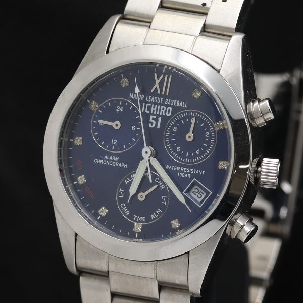 シチズン MLB イチロー限定モデル シアトルマリナーズ QZ ブルー文字盤