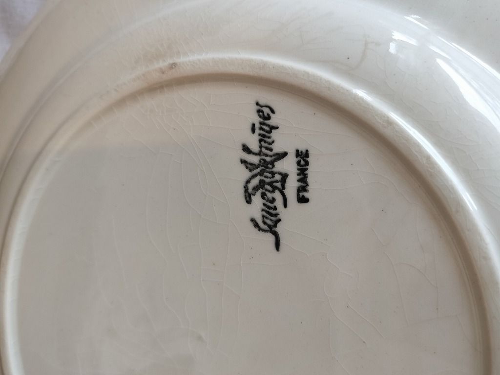  フランス アンティーク 花リム 皿 24 5㎝ セット サルグミンヌ アンティーク雑貨 美術品 アンティーク コレクション