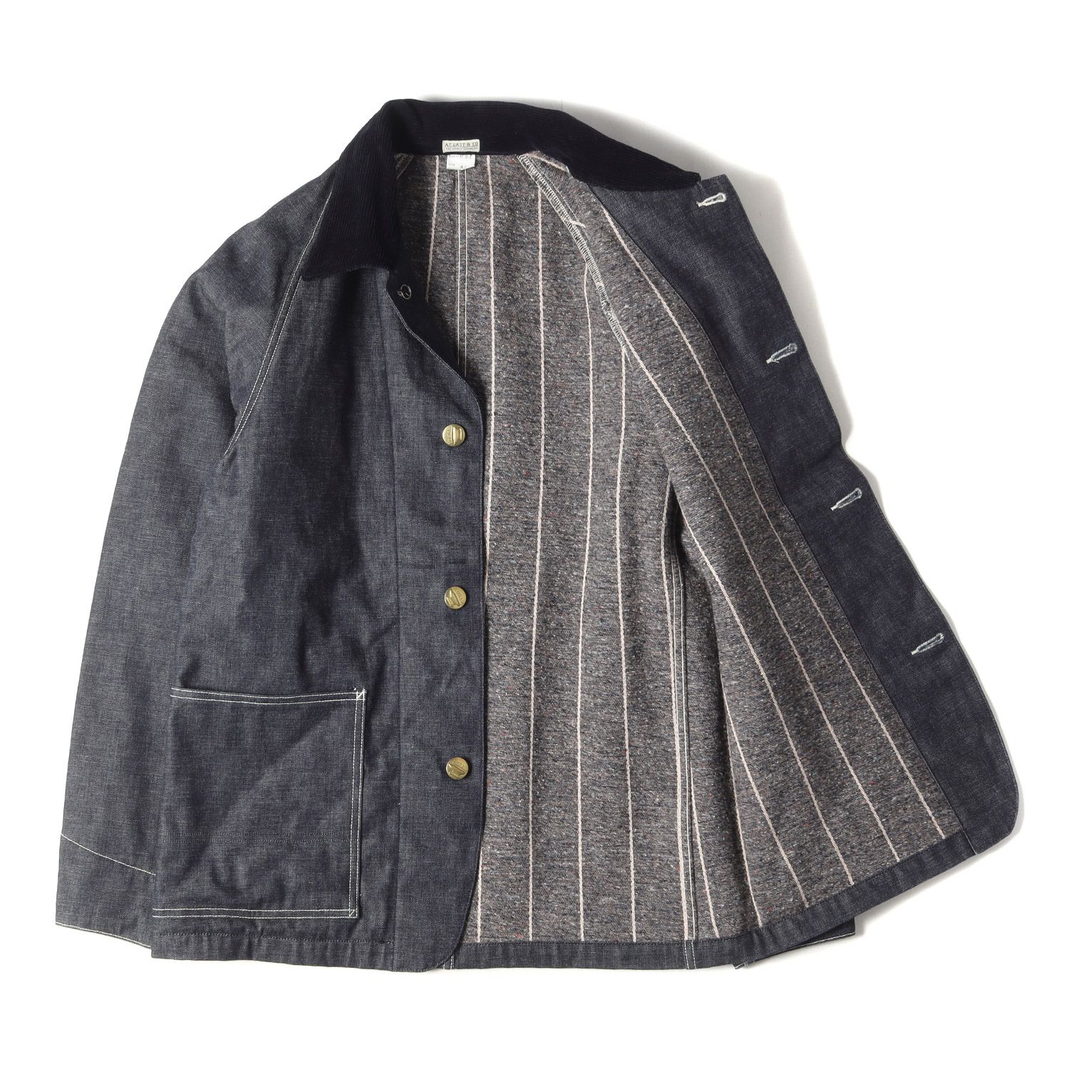 atlast&co アットラスト ブラックシャンブレー　15 1/2 ショート丈 atlast&co butcherproducts ワークシャツ atlast&co アットラスト