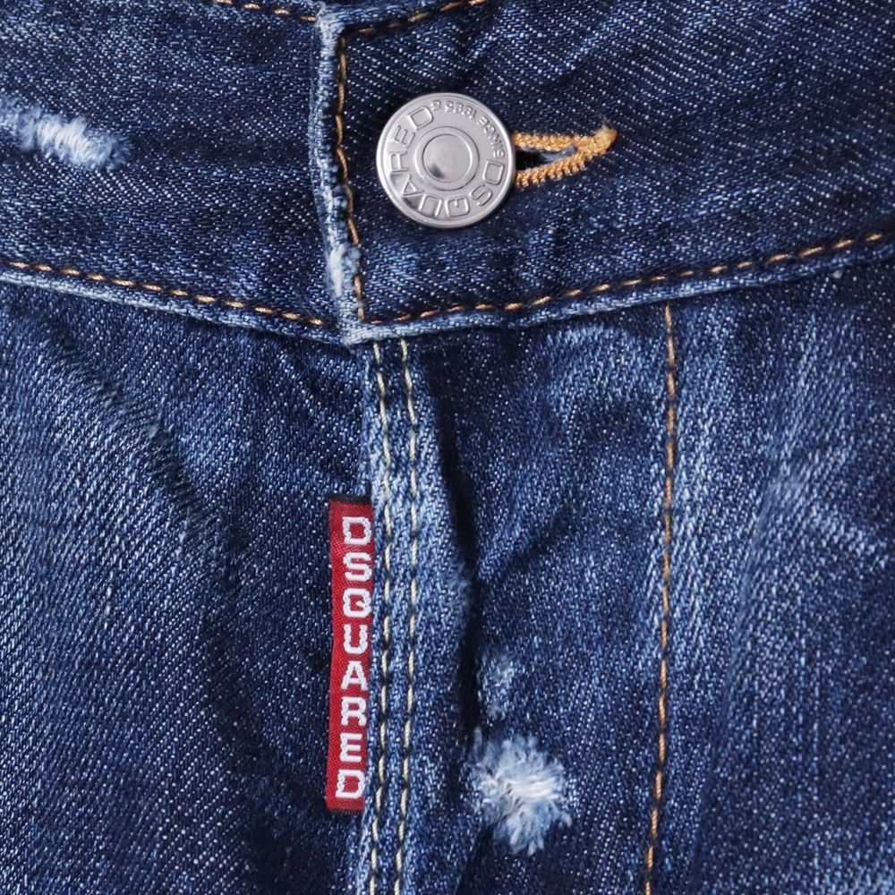 DSQUARED2 クラッシュデニムパンツ サイズ46 インディゴ