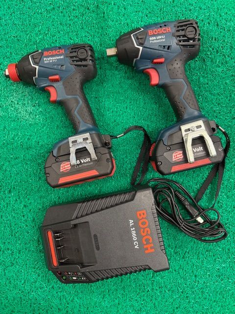 BOSCH ボッシュ インパクトドライバー＆レンチ GDX18V-LI インパクトレンチ GDS18V-LI 充電器 AL1860CV バッテリｘ２ ５点セット