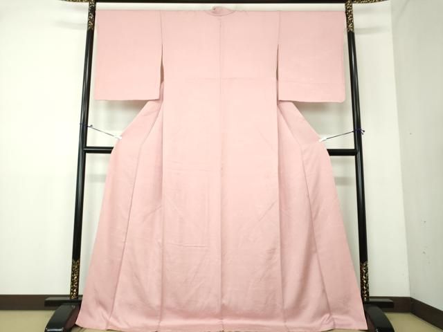 平和屋着物●上質な色無地　流水雪輪花地紋　撫子色　ロング丈　正絹　逸品　未使用　DAAV6479ps 平和屋着物○上質な色無地 流水雪輪花地紋 撫子色 ロング丈 正絹 逸品