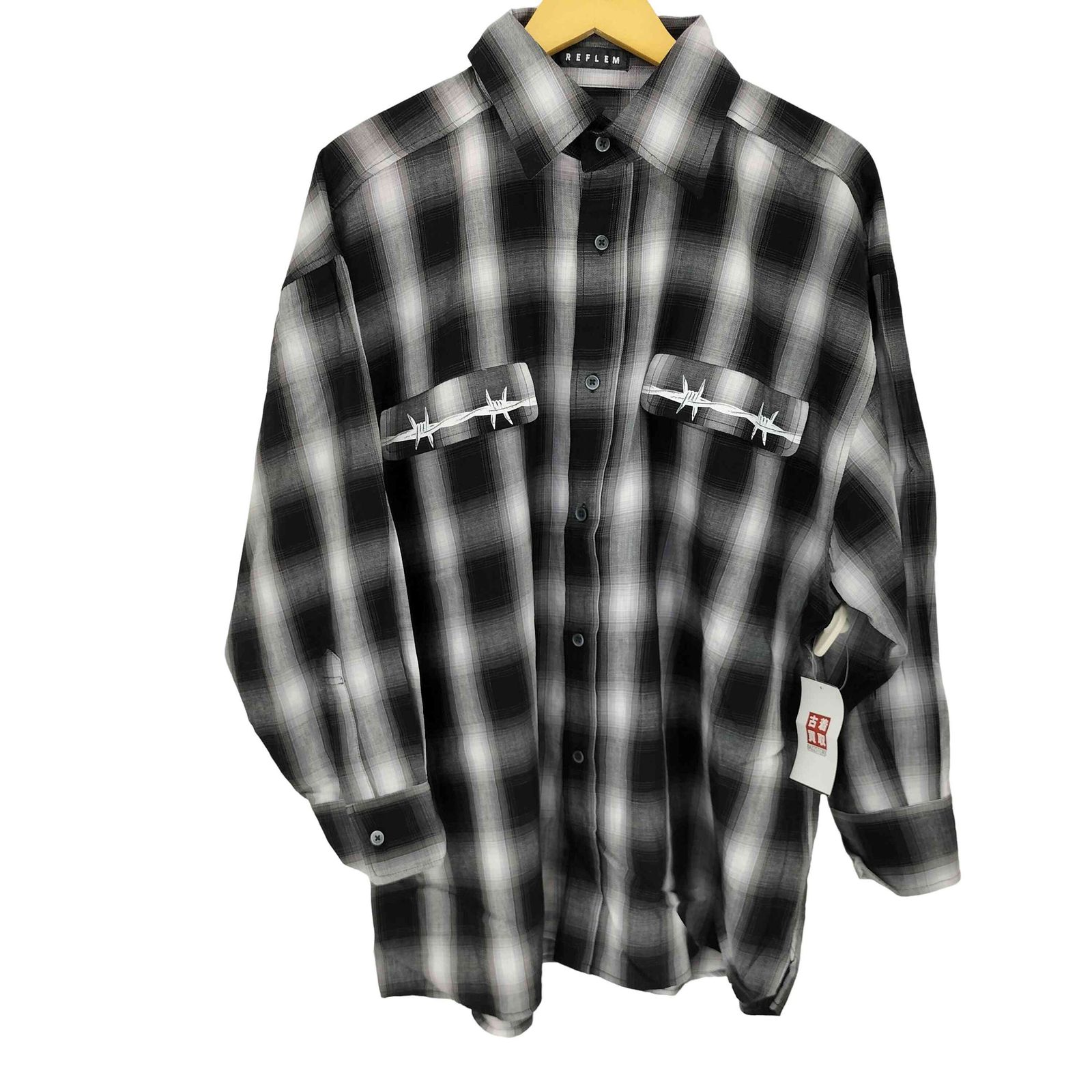 レフレム REFLEM バックプリントチェックシャツ メンズ FREE レフレム REFLEM バックプリントチェックシャツ メンズ FREE