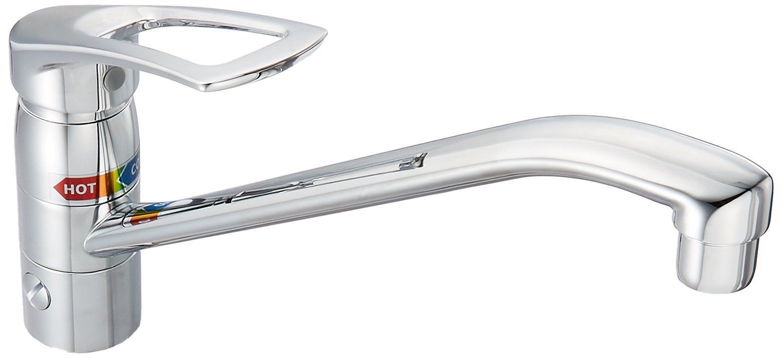 カクダイ シングルレバー混合栓 分水孔つき 117-054