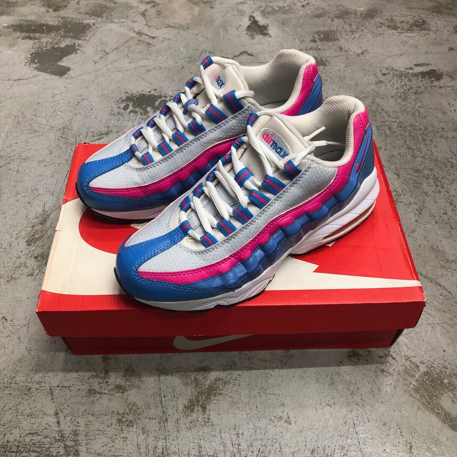 Nike Air Max 95 LE GS White Pink Distinct Blue 310830-110 エア 