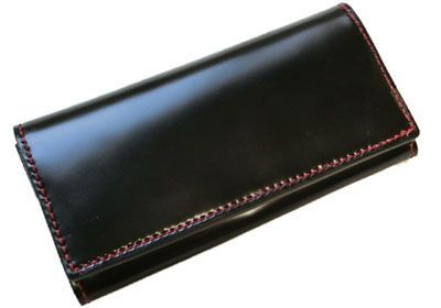 シェルコードバン 二つ折り長財布 (内側もシェルコードバン）札入れに