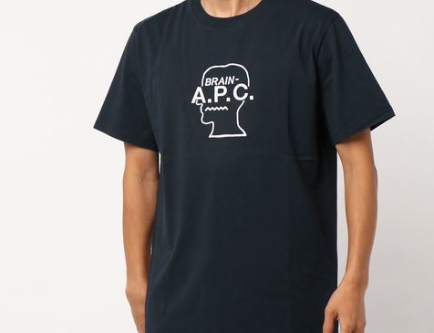 A.P.C. ✖ BRAIN DEAD Tシャツ アーペーセーコラボT シャツ半袖ダークネイビーＳサイズ