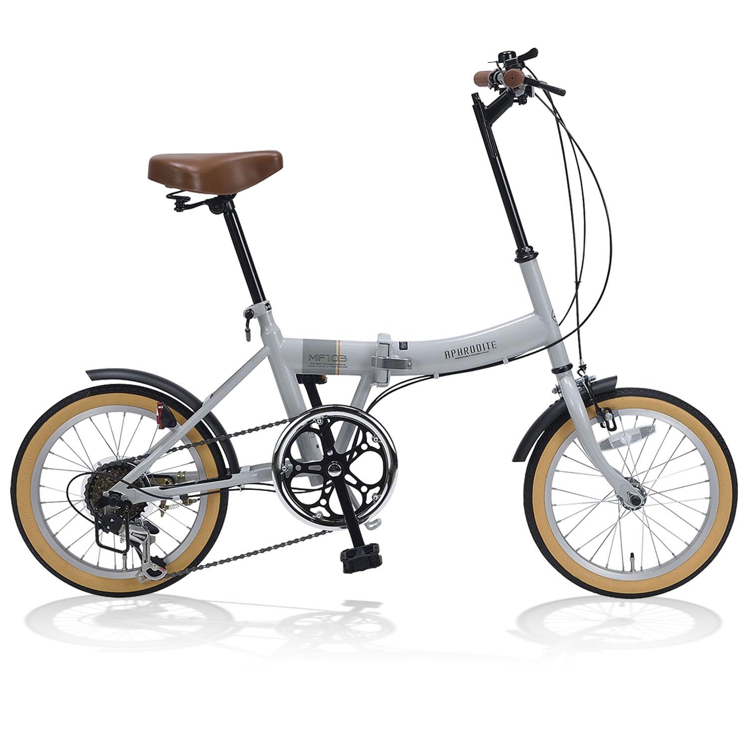 折畳自転車16インチ MYPALLAS マイパラス シマノ製サムシフト6段変速 お洒落な3色カラーバリエーション 日常でしっかり使えるコンパクト自転車 街乗り 通勤通学 男女兼用 MF103
