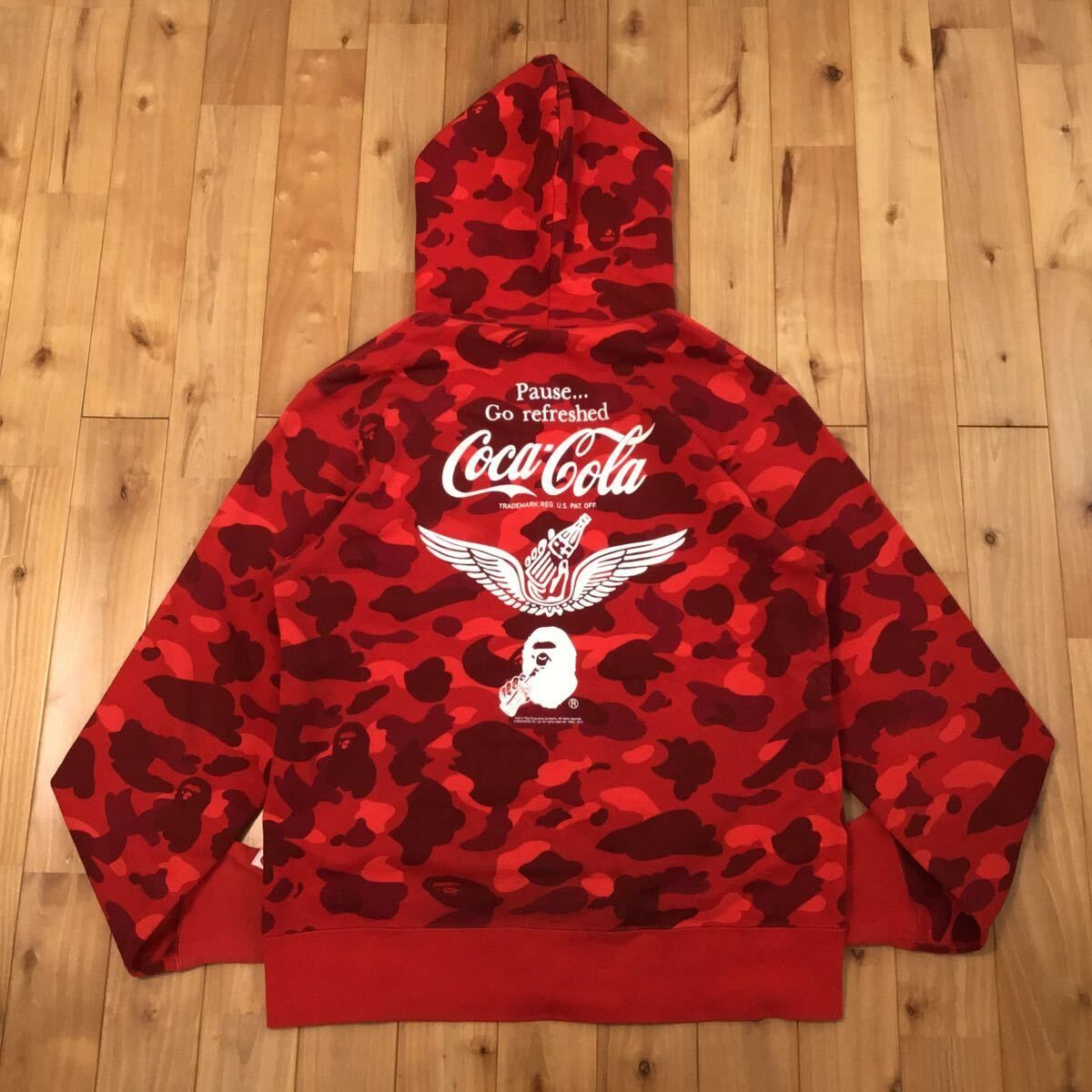 ☆XL☆ Coca cola Red camo フルジップ パーカー BAPE full zip hoodie a bathing ape エイプ  ベイプ コカコーラ 迷彩 - メルカリ