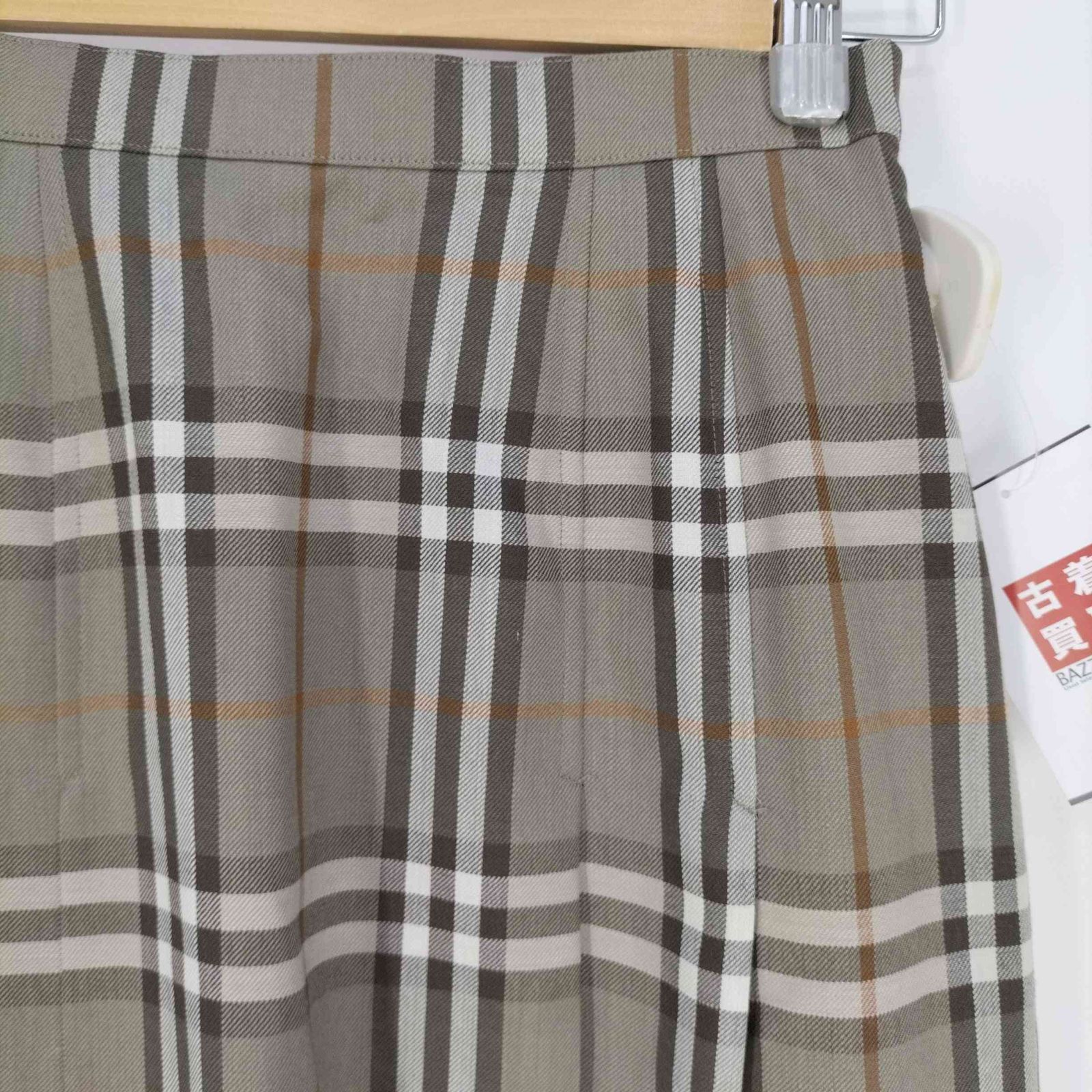 バーバリーズ BURBERRYS ウール ノバチェック ラッププリーツ スカート 