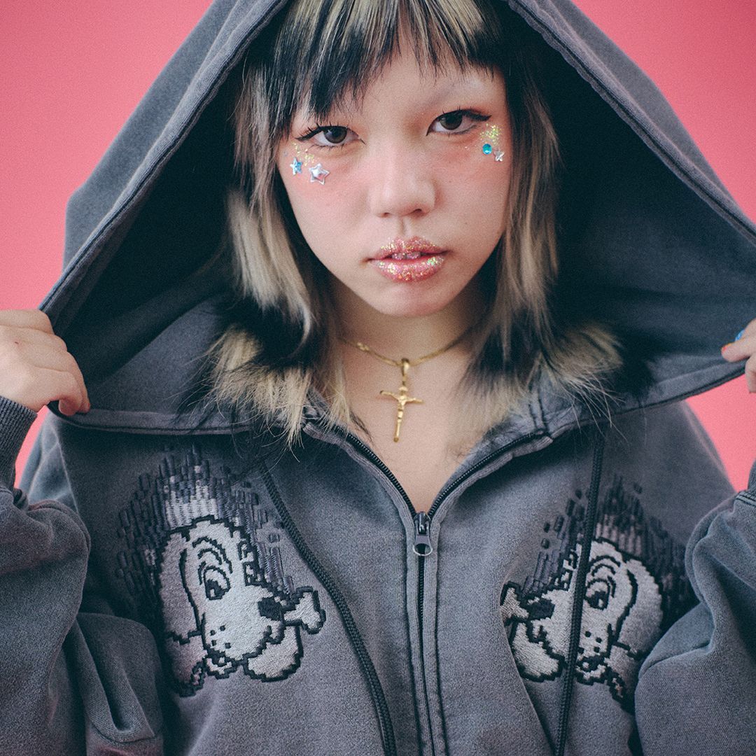 再入荷！】【GALFY／ガルフィー・ガルクエジップパーカー（チャコール